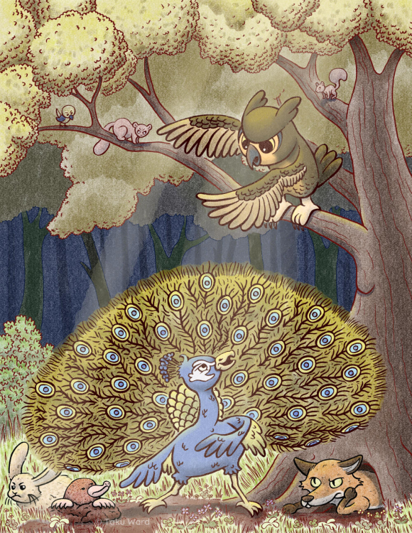 The Proud Peacock and the Wise Owl